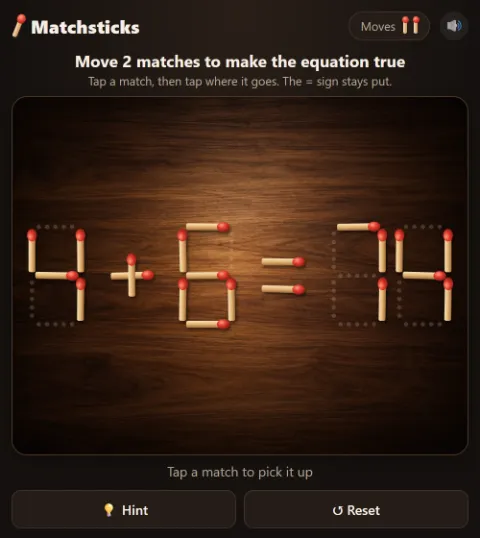 Fix 4 + 6 = 74 · move 2