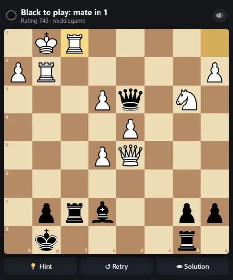Black to play and mate in 1